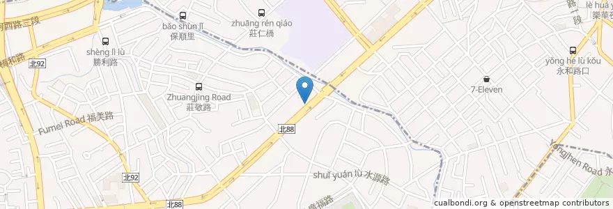 Mapa de ubicacion de 吃到飽 en 臺灣, 新北市, 中和區, 永和區.