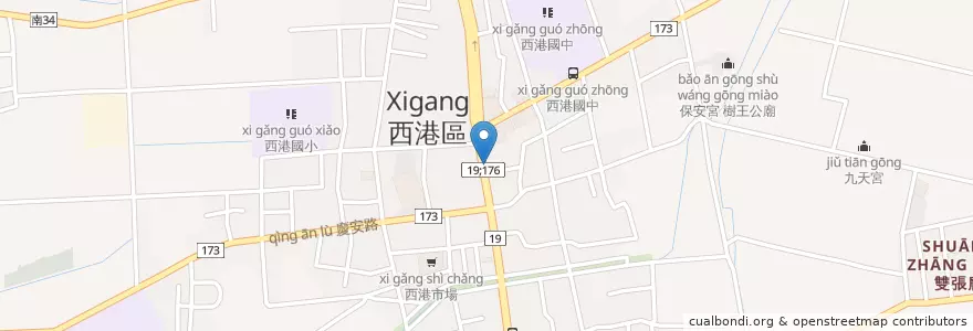 Mapa de ubicacion de 西港牛肉湯 en 臺灣, 臺南市, 西港區.