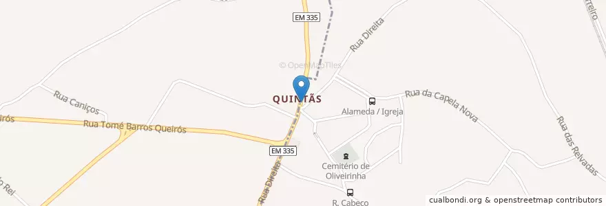 Mapa de ubicacion de Igreja Velha de Quintãs en 포르투갈, Aveiro, Centro, Baixo Vouga, Oliveirinha.