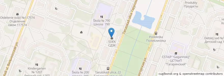 Mapa de ubicacion de СДЭК en Rusland, Centraal Federaal District, Moskou, Юго-Западный Административный Округ, Район Ясенево.