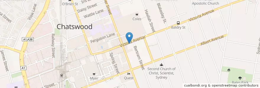 Mapa de ubicacion de Potzi en Australien, Neusüdwales, Willoughby City Council, Sydney.