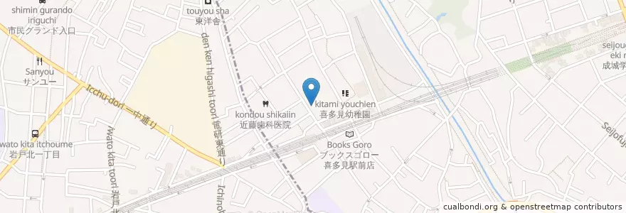 Mapa de ubicacion de カトリック喜多見教会 en 日本, 東京都, 狛江市.