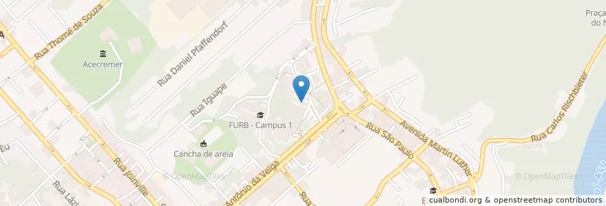 Mapa de ubicacion de Escola Técnica do Vale do Itajaí en Brasile, Regione Sud, Santa Catarina, Região Geográfica Intermediária De Blumenau, Microrregião De Blumenau, Blumenau.