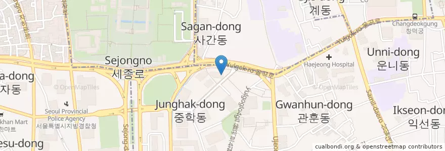 Mapa de ubicacion de 스타벅스 en کره جنوبی, سئول, 종로구, 종로1·2·3·4가동.