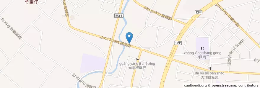 Mapa de ubicacion de 向陽美式學院 en 타이완, 타이완성, 먀오리 현, 주난진.