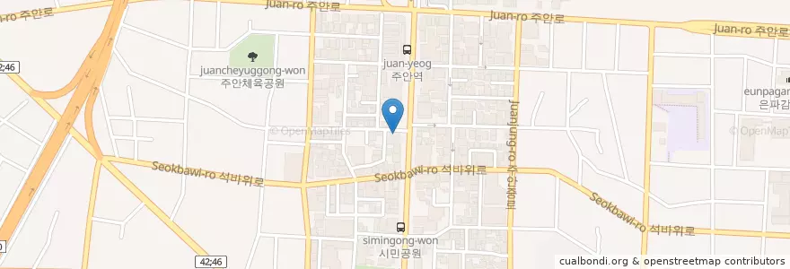 Mapa de ubicacion de 드롭탑 (Café DROPTOP) en Coreia Do Sul, 인천, 미추홀구.