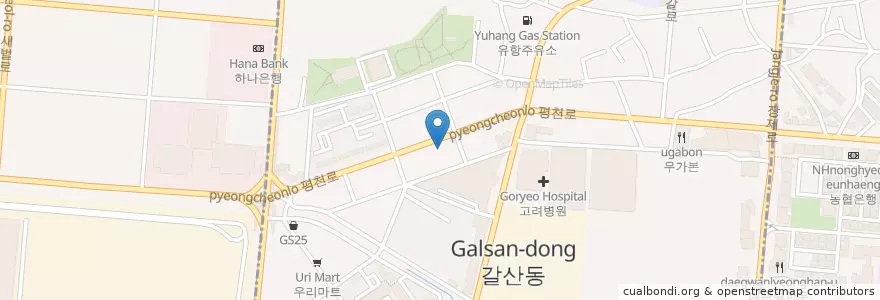 Mapa de ubicacion de 왕돌판 민물장어 en 대한민국, 인천, 부평구.