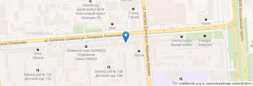 Mapa de ubicacion de Забота en Russland, Föderationskreis Zentralrussland, Oblast Woronesch, Городской Округ Воронеж.