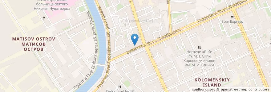 Mapa de ubicacion de Своя комната en Russia, Northwestern Federal District, Leningrad Oblast, Saint Petersburg, Адмиралтейский Район, Округ Коломна.