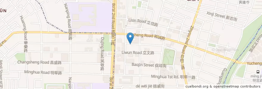Mapa de ubicacion de 札幌炎神拉麵安吉店 en Taïwan, Kaohsiung, 左營區.