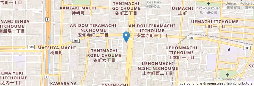 Mapa de ubicacion de 近畿大阪銀行 en Japan, 大阪府, Osaka, 中央区.