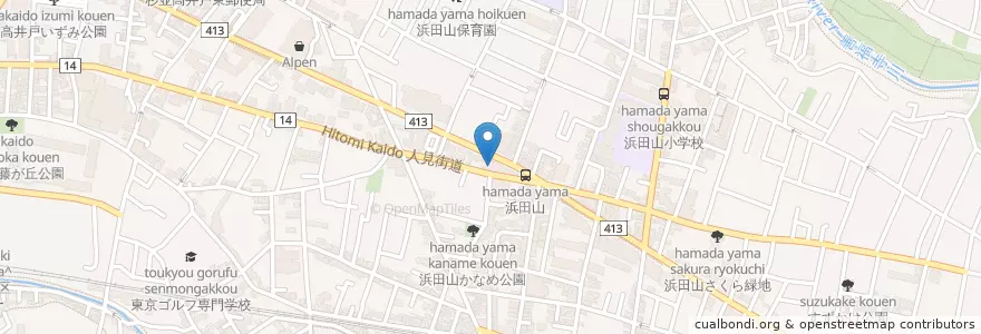 Mapa de ubicacion de 杉並浜田山郵便局 en 日本, 東京都, 杉並区.