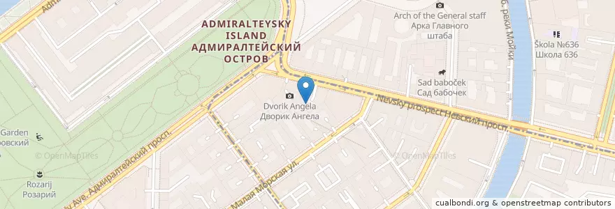 Mapa de ubicacion de Династия en Russie, District Fédéral Du Nord-Ouest, Oblast De Léningrad, Saint-Pétersbourg, Адмиралтейский Район, Округ № 78.