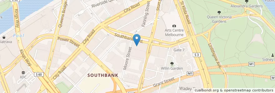 Mapa de ubicacion de Iwaki auditorium en オーストラリア, ビクトリア, City Of Melbourne.
