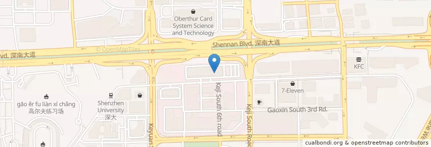 Mapa de ubicacion de 中国银行 en 中国, 广东省, 深圳市, 南山区, 粤海街道.