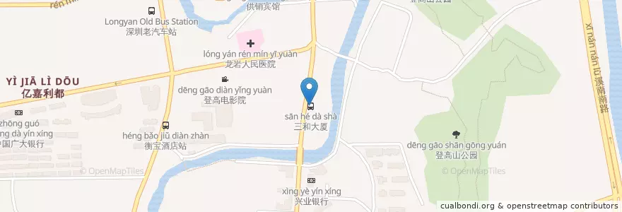 Mapa de ubicacion de 三和大厦 en 中国, 福建省, 龙岩市, 新罗区.