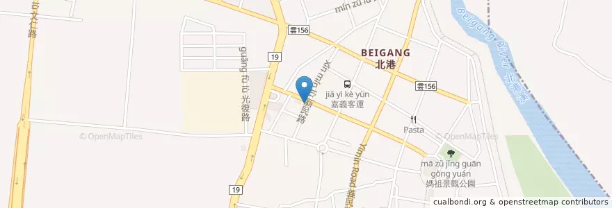 Mapa de ubicacion de 台西客運北港站 en Taiwan, 臺灣省, 雲林縣, 北港鎮.