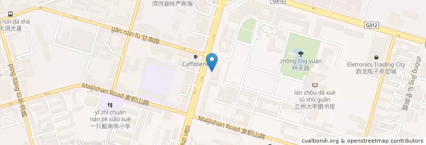 Mapa de ubicacion de 甘肃银行 en China, Gansu, 兰州市 (Lanzhou), 城关区, 团结新村街道.