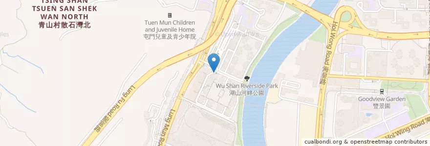 Mapa de ubicacion de 創興銀行 Chong Hing Bank en چین, هنگ‌کنگ, گوانگ‌دونگ, 新界 New Territories, 屯門區 Tuen Mun District.