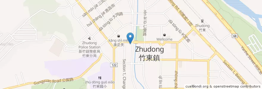 Mapa de ubicacion de 竹東靈糧堂 en 台湾, 台湾省, 新竹県, 竹東鎮.
