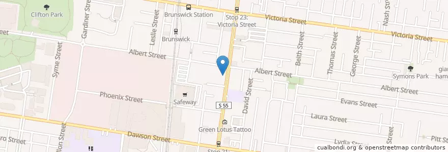 Mapa de ubicacion de Foxtrot Charlie en استرالیا, Victoria, City Of Moreland.