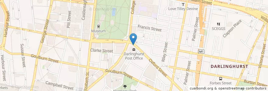 Mapa de ubicacion de Priceline Pharmacy en オーストラリア, ニューサウスウェールズ, Council Of The City Of Sydney, Sydney.