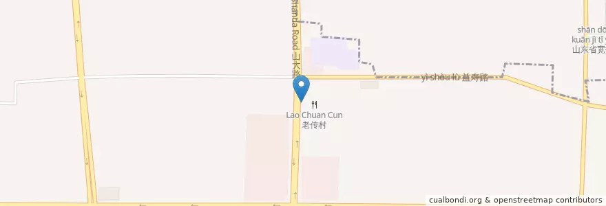 Mapa de ubicacion de 陕西大米皮 en Chine, Shandong, 济南市, 历下区, 建筑新村街道.