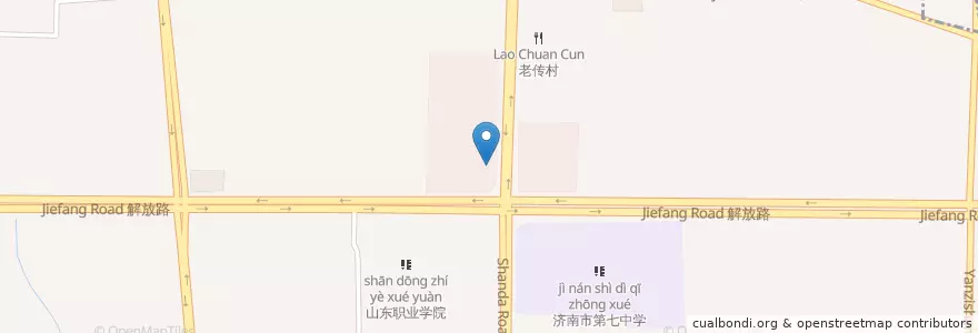 Mapa de ubicacion de McDonald's en China, Shandong, Jinan City, Lixia District, 建筑新村街道.