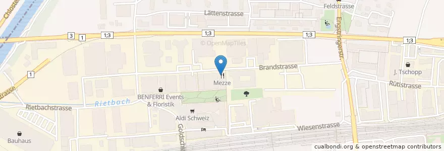 Mapa de ubicacion de Mezze en Switzerland, Zurich, Bezirk Dietikon.