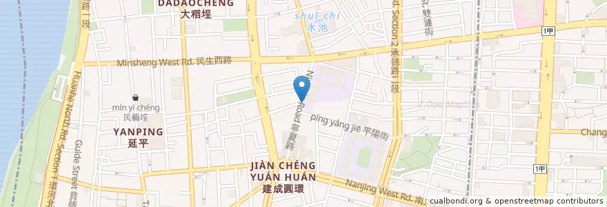 Mapa de ubicacion de 劉芋仔蛋黄芋餅 en 臺灣, 新北市, 臺北市, 大同區.