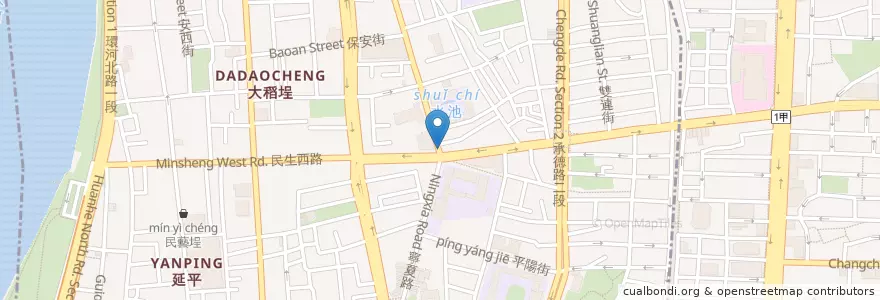 Mapa de ubicacion de 詹记鸡脚翅 en 臺灣, 新北市, 臺北市, 大同區.
