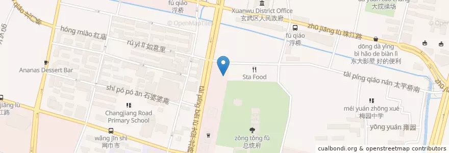 Mapa de ubicacion de 漫咖啡 en China, Jiangsu, Nanjing, 玄武区.
