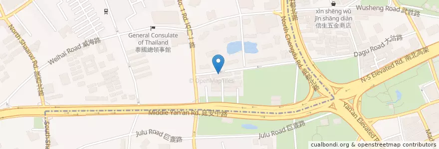 Mapa de ubicacion de 倉浪亭 en China, Shanghai, Jing'an District.