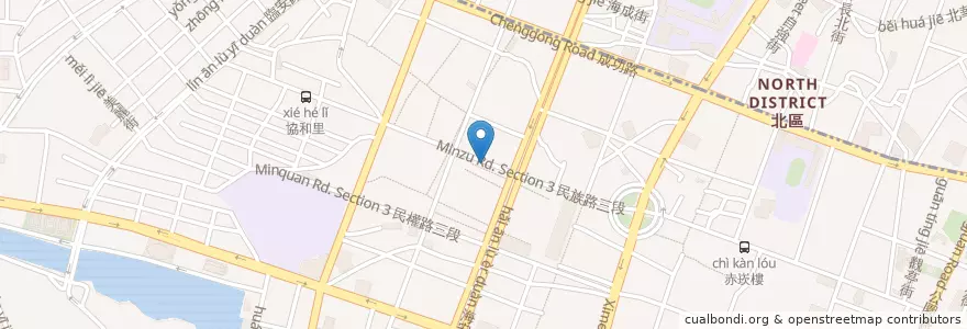 Mapa de ubicacion de 阿江炒鱔魚 en Taiwan, Tainan, 中西區.
