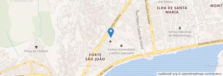 Mapa de ubicacion de Praça de Alimentação - UCV en Brasil, Región Sudeste, Espírito Santo, Região Geográfica Intermediária De Vitória, Victoria, Região Metropolitana Da Grande Vitória, Microrregião Vitória.