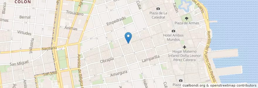 Mapa de ubicacion de Etecsa wifi card en Cuba, La Habana, La Habana Vieja.