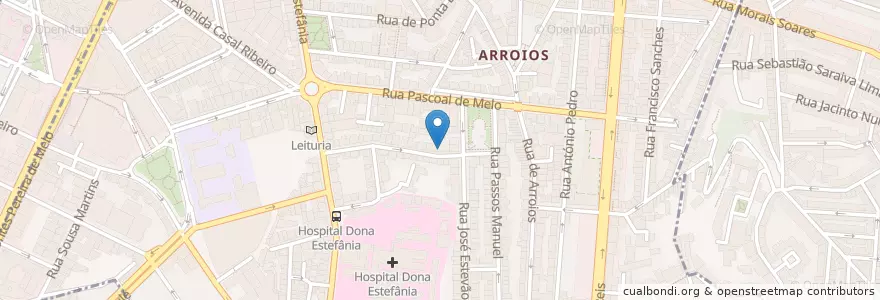 Mapa de ubicacion de Cravo e Canela en 葡萄牙, Área Metropolitana De Lisboa, Lisboa, Grande Lisboa, 里斯本, Arroios.
