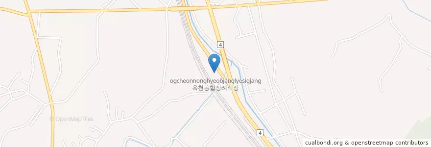 Mapa de ubicacion de 옥천농협장례식장 en South Korea, Chungcheongbuk-Do, Okcheon-Gun.