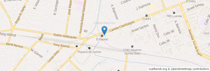 Mapa de ubicacion de Restaurante La Avenida en キューバ, Las Tunas, Las Tunas, Ciudad De Las Tunas.