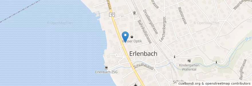 Mapa de ubicacion de Bank Linth en Zwitserland, Zürich, Bezirk Meilen, Erlenbach (Zh).