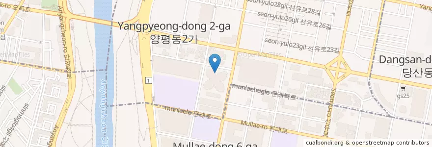 Mapa de ubicacion de 달콤한레시피 en Corea Del Sud, Seul, 양평동, 양평1동.