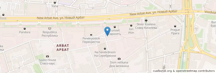 Mapa de ubicacion de Поликлиника en Rusland, Centraal Federaal District, Moskou, Центральный Административный Округ, Район Арбат.