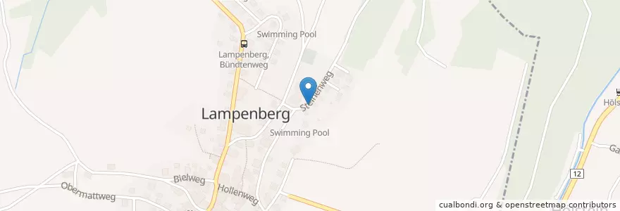 Mapa de ubicacion de Fredy's Bänkli en Suisse, Bâle-Campagne, Bezirk Waldenburg, Lampenberg.