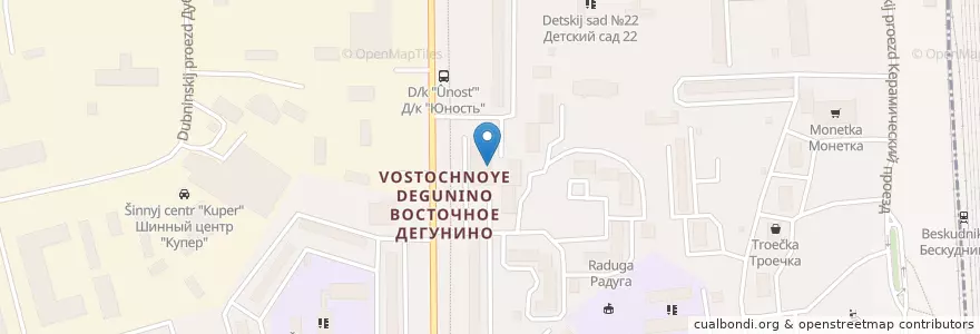 Mapa de ubicacion de Ахилл en 러시아, Центральный Федеральный Округ, Москва, Северный Административный Округ, Район Восточное Дегунино.
