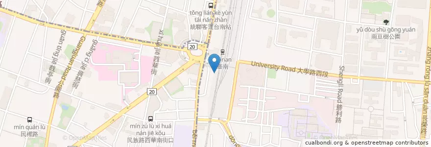 Mapa de ubicacion de 阿里巴巴機車租出 en Taiwan, 臺南市.