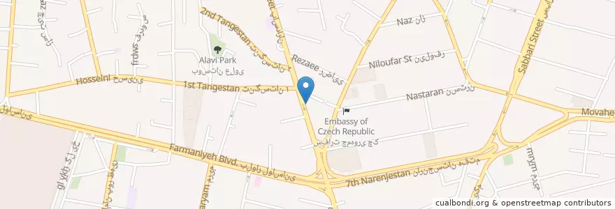 Mapa de ubicacion de بانک کارآفرین en Irão, Teerã, شهرستان شمیرانات, Teerã, بخش رودبار قصران.