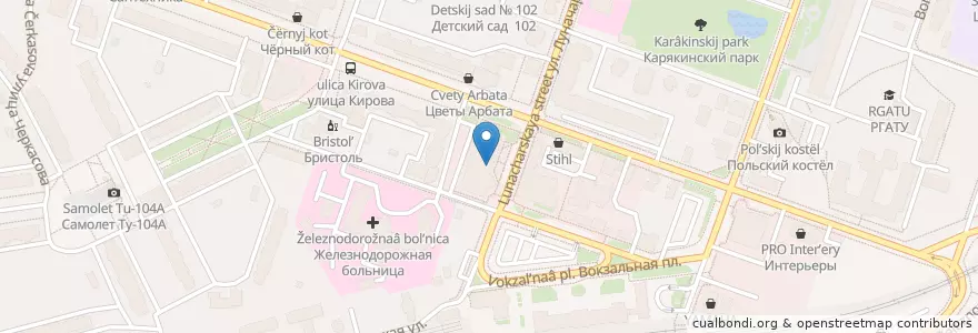 Mapa de ubicacion de Кавказская кухня en Rusland, Centraal Federaal District, Oblast Jaroslavl, Рыбинский Район, Городской Округ Рыбинск.