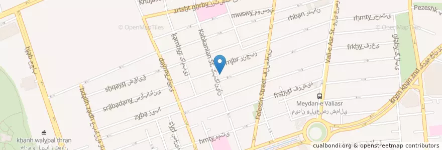 Mapa de ubicacion de مسجد موسی بن جعفر en 이란, 테헤란, شهرستان تهران, 테헤란, بخش مرکزی شهرستان تهران.