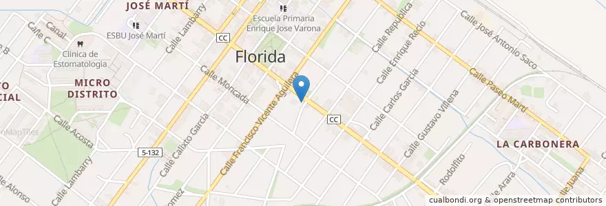 Mapa de ubicacion de Via Rent a Car en 쿠바, Camagüey, Florida, Ciudad De Florida.