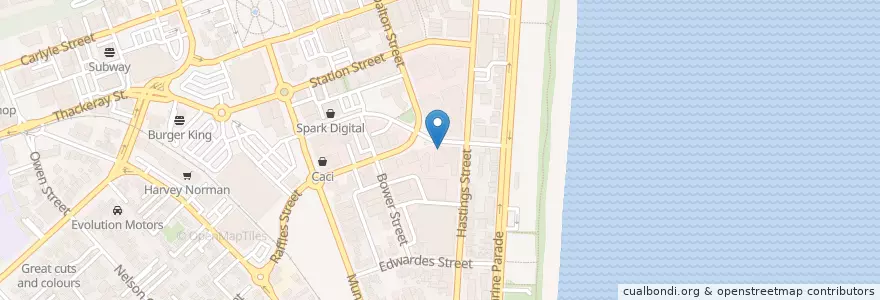 Mapa de ubicacion de Norfolk Lounge Restaurant en Nueva Zelanda, Hawke's Bay, Napier City.